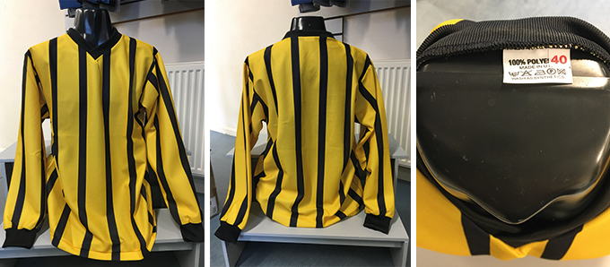 Yellow/Amber and Black Striped Shirt