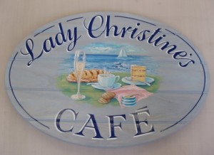 Artistic hand painted signage for local cafe