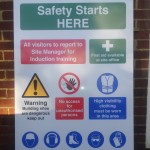 Site Safety Board with shaped top and branding