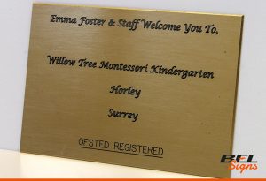 Brass Plaque for Surrey School