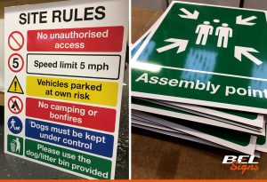 Site Rules for Horsham Camp Site and Assembly Point signage | BEL Signs