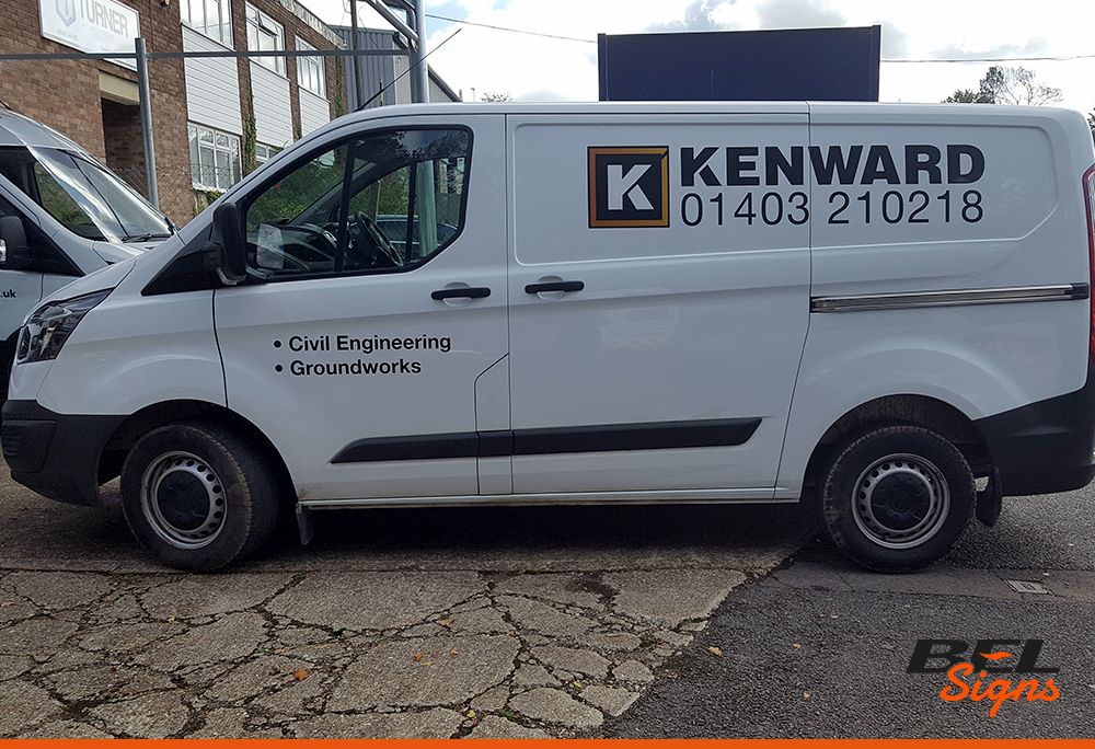 Van Sign Writing for Kenward with printed logo