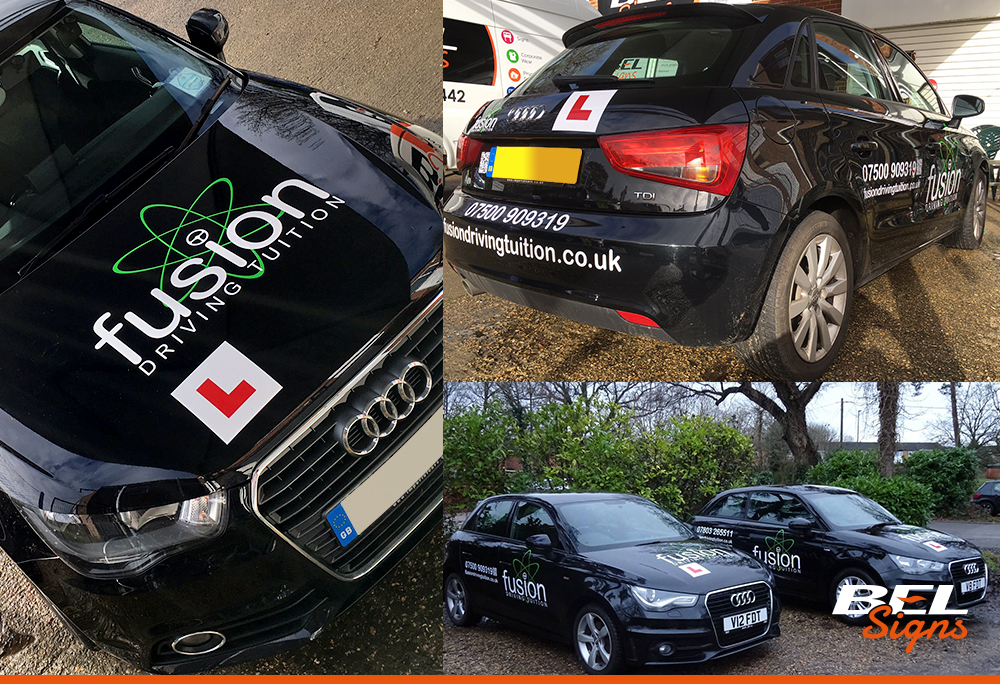 Car Signwriting on an Audi A1 for Sussex based Driving Company; Fusion
