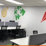 Wall Graphics in brightly coloured vinyl for an office interior