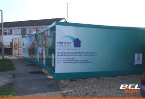 Construction Site Hoardings with printed images and branding