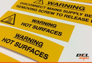 Hazard Stickers with warnings