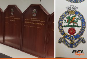 Shaped Honous Boards for local regiment