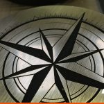 Engraved compass on Brass effect | BEL Signs