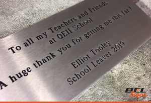 School engraved plaque 2019