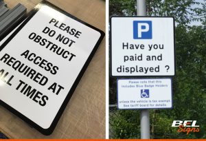 Access signage for private property and Pay-and-Display signs