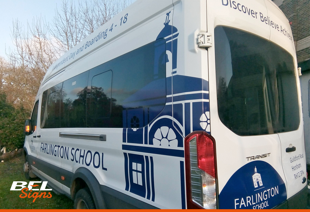 Minibus graphics for local school | Vehicle signwriting | School Signage