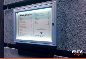 Notice boards are ideal for restaurants, this one with lighting kit