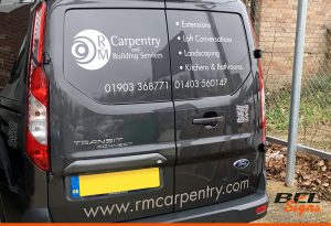MWB Ford Van Signwriting for local business | BEL Signs