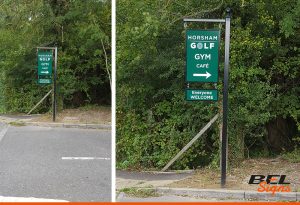 Hanging Roadside Sign for Horsham Golf and Fitness