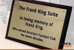 Frank King Suite Plaque | Horsham Football Club