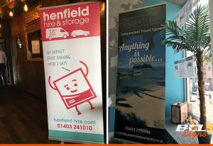 Roll up banners are great for display in store or at events