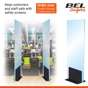Popular L-Bracket Protective Screen | Health & Safety Signage