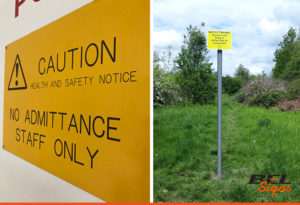 Caution notices and Fly Tipping, we offer a wide range of signage
