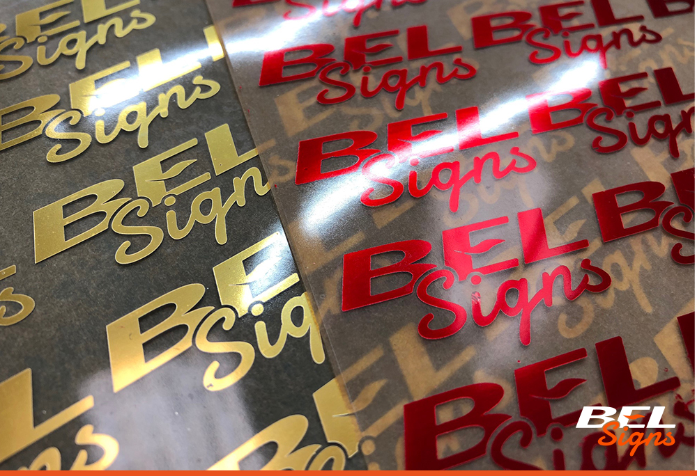 Foil Dry Transfers of the BEL Signs logo
