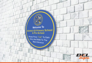 Slinfold Primary School Circular sign