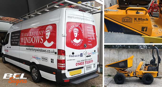 Vehicle graphics including plant machinery