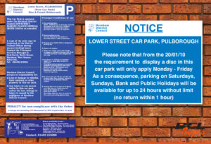 Pulborough Car Park signs | BEL Signs