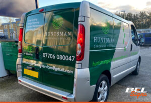 Renault Traffic van signwriting for Huntsman Gardening Services