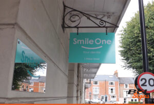 Hanging signage for SmileOne dental