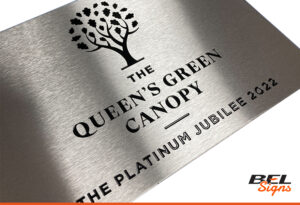 Queens Green Canopy engraved plaque