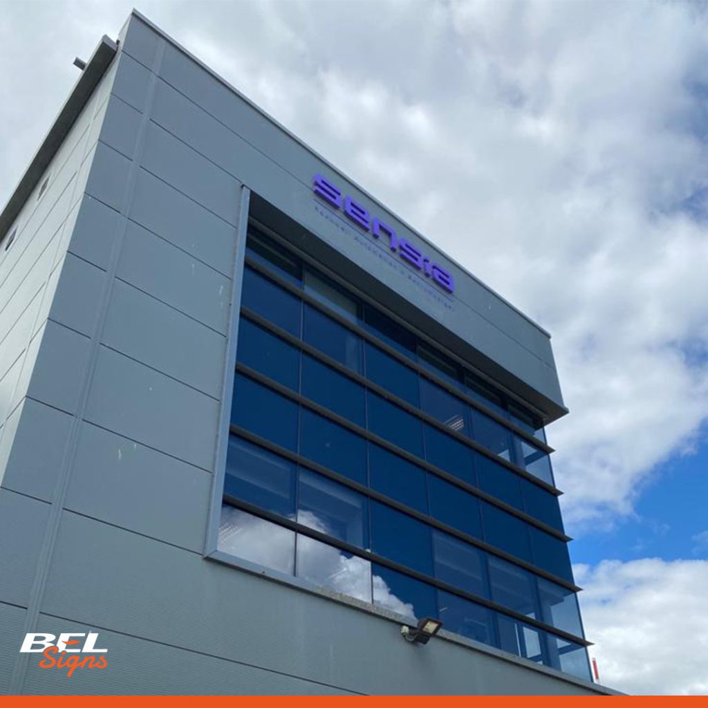 Sensia rebrnading signage gatwick bel signs