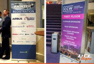Printed roll up banners for IQPC conferences | BEL Signs