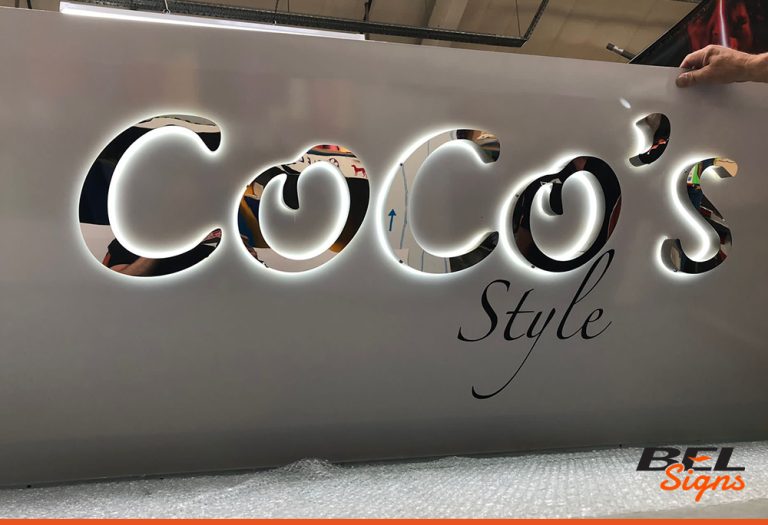 Chrome effect 3D lettering for CoCo's Style Hairdressers