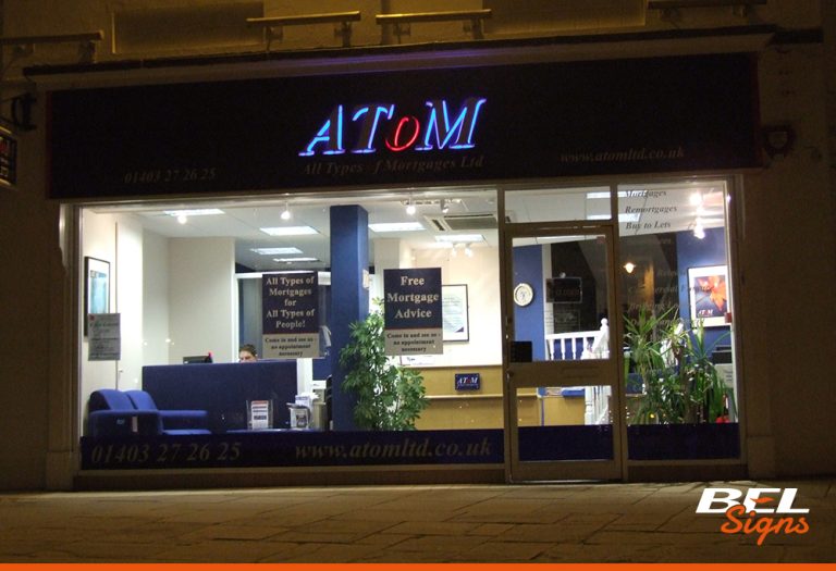 Illuminated Lettering for ATOM fascia