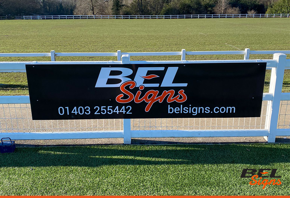 Horsham Rugby sponsor board BEL Signs Sponsorship