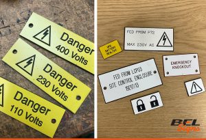 Lasered labels for the electrical industry