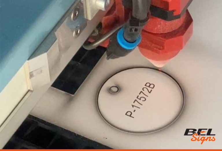 Labels and Tags Laser cut with details from BEL Signs