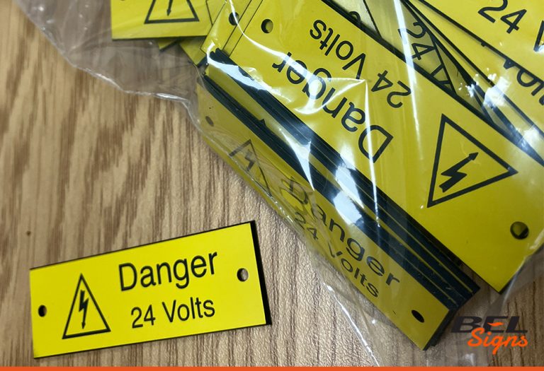 Engraved Custom Labels BEL Signs