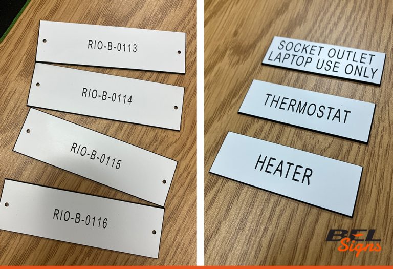 Engraved Custom Labels Numbered