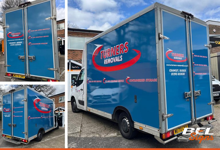 Turners Removals van with graphics