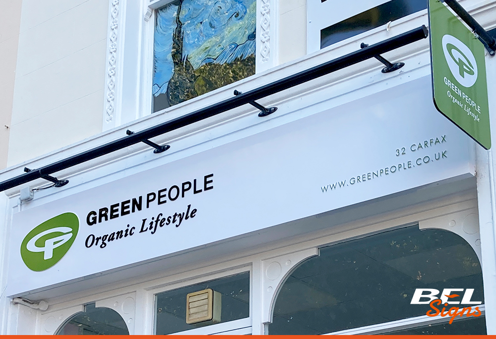 Box Tray Fascia Shop Sign The Green People Horsham