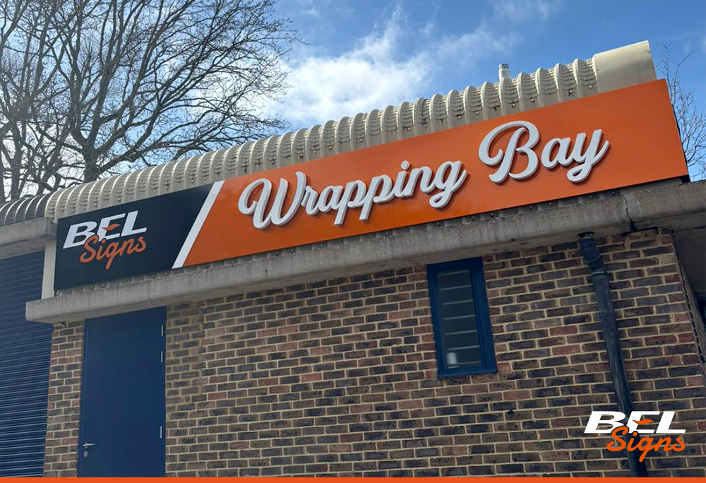 Box Tray 3D Built up lettering Sign for BEL Wrap Bay Horsham