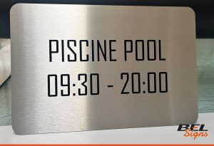 Stainless Steel plaque for Hotel Sezz