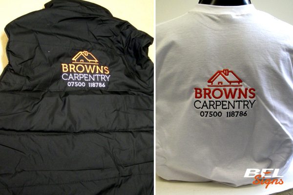 Embroidered workwear for local carpentry business