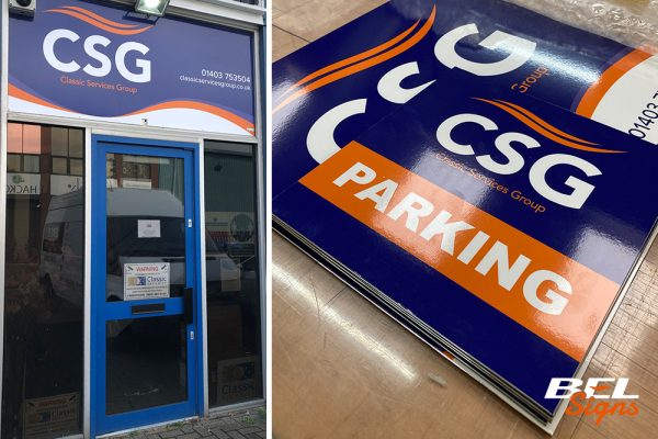 Exterior signage for Classic Services Group