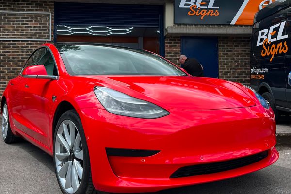 Tesla Car Wrap Bay Vehicle Wrapping BEL Horsham Sussex