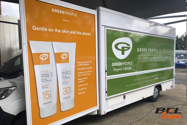 Custom Wrap for The Green People Sun cream skin care van