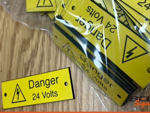 Engraved Custom Labels BEL Signs